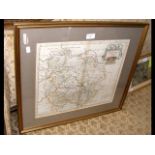 Antique hand coloured map of Herefordshire by ROBERT