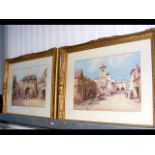 GOODALL - pair of watercolours of continental stre