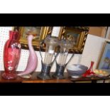 Various collectable glassware - vase, etc.