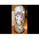 A Victorian bisque figure under glass dome - 46cm