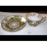 A hand painted cup and saucer - cottage rural