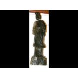 Carved jade oriental figure of lady - 28cm high