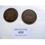 Two 1919 pennies - Kings Norton mint mark