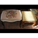 An antique French stool and a smaller ditto