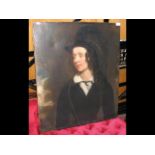 A 19th century oil on canvas portrait - lady weari