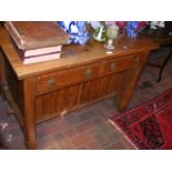 Antique pitch pine washstand with two drawers to t