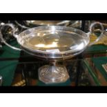 A 20cm diameter silver two handled tazza with Shef