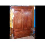 Victorian mahogany converted linen press with draw