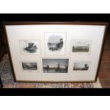 A montage of six antique Isle of Wight engravings,