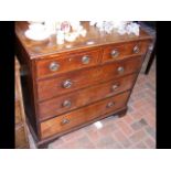Antique mahogany chest of two short and three long