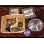 Various collectables, including engravings, silver