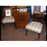 Antique commode, together with a pair of dining ch