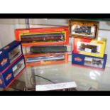 Boxed Bachmann rolling stock, together with locos