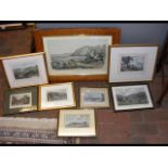 Selection of eight antique Isle of Wight engraving