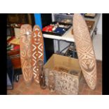Selection of old carved wooden Sepik Region ceremo