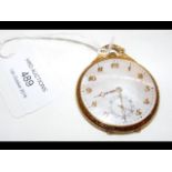 An 18ct gold cased pocket watch with Mother of Pea