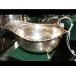 A silver sauce boat with Chester hallmark