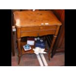 Small French two tier occasional table with drawer