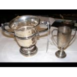 A two handled silver trophy for "Farmers Hunt Cup