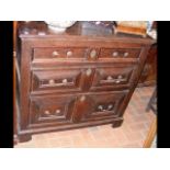 Period oak country chest of drawers - 97cm