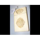 Carved ivory card case - 10cm x 7cm