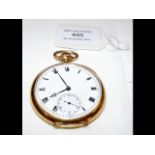 A gold French pocket watch (tests 18ct), with sepa