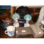 Various collectables, including oriental teapot, p