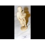 A 14.5cm high carved ivory figure of Japanese man