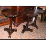 A set of five antique circular pub tables