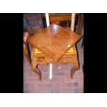French style games table on cabriole supports with