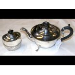 A silver teapot, together with silver sugar pot