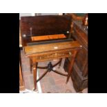 An Edwardian lady's inlaid rosewood writing desk w