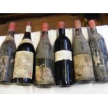 Eleven bottles of vintage wine - 1958, 1960's, 70's