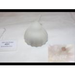 A Lalique frosted glass onion ornament - 6cm high