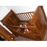 French antique oak cot - 142cm x 74cm