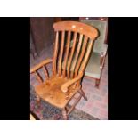 Antique country slat back armchair