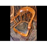 Antique curved back office chair