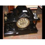 A Victorian chiming slate mantel clock - classical
