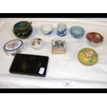 Cloisonne bowl, oriental pin dish, etc.