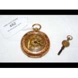 A lady's elegant 14ct gold pocket watch in present