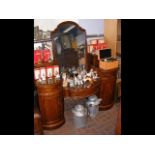 Victorian bow fronted dressing table with mirror