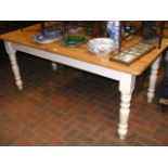 A shabby chic pine farmhouse table - 184cm x 90cm