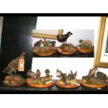 Six stuffed and mounted bird montages, together wi