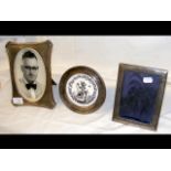 Three silver photo frames