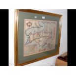JOHN SPEED - a 17th century hand coloured map of t