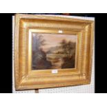 A 19th century oil on canvas - Highland river scene i