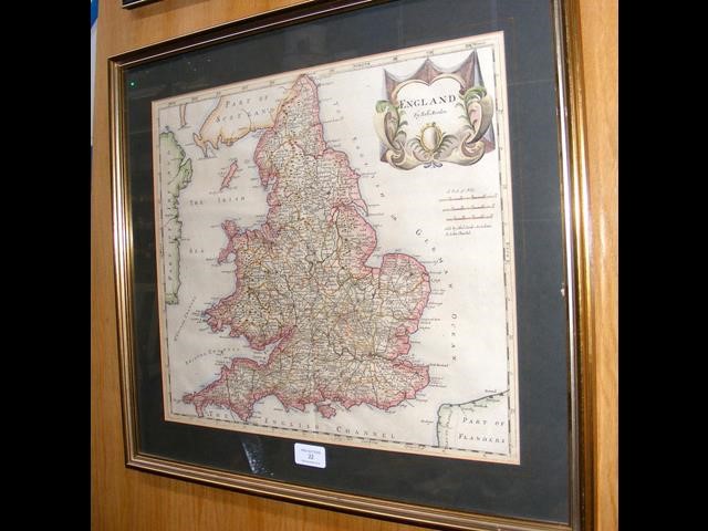 ROBERT MORDEN - an antique hand coloured map of En