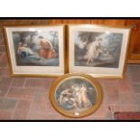 A pair of antique coloured engravings - "Horace" and