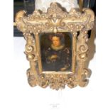 An oil painting on copper of Elizabethan lady in e