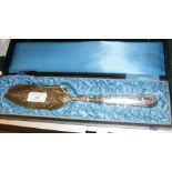 A cased French first standard silver fish server